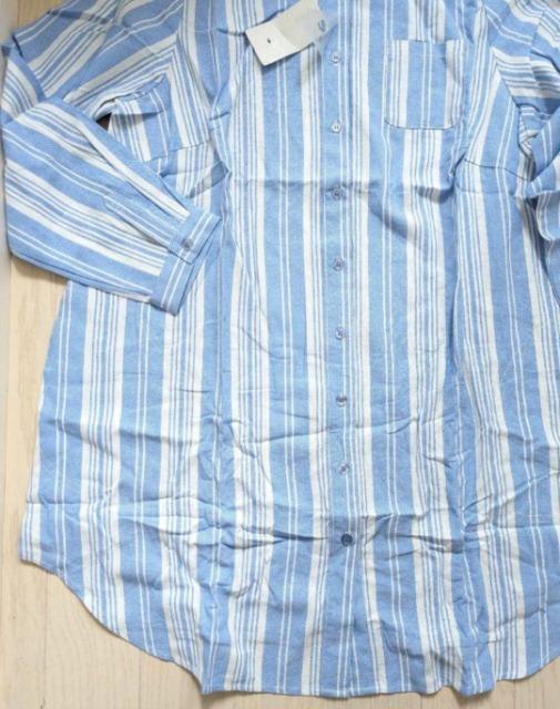 3L★綿100%ストライプシャツ★バンドカラーシャツワンピース★新品★送料無料 < 女性ファッション  3L★綿100%ストライプシャツ★バンドカラーシャツワンピース★新品★送料無料 < 女性ファッションの