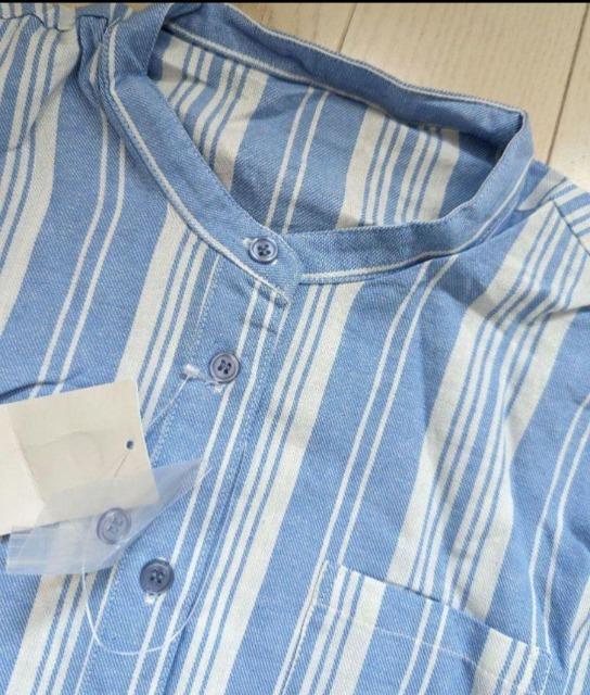 3L★綿100%ストライプシャツ★バンドカラーシャツワンピース★新品★送料無料 < 女性ファッション  3L★綿100%ストライプシャツ★バンドカラーシャツワンピース★新品★送料無料 < 女性ファッションの