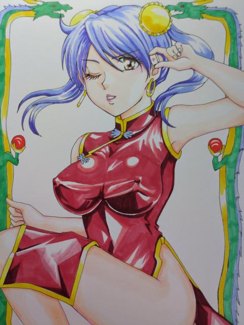 自作イラスト・送料込・雀JAKA雀・チエコ・チャイナ服・かまえ・A4サイズ < アニメ/コミック/キャラクター 自作イラスト・送料込・雀JAKA雀・チエコ・チャイナ服・かまえ・A4サイズ < アニメ/コミック/キャラクターの