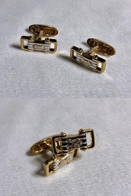 正規 CELINEセリーヌ ヴィンテージ 馬車モチーフ立体カフス 金×銀 カフリンクス ボタン < ブランド  正規 CELINEセリーヌ ヴィンテージ 馬車モチーフ立体カフス 金×銀 カフリンクス ボタン < ブランドの