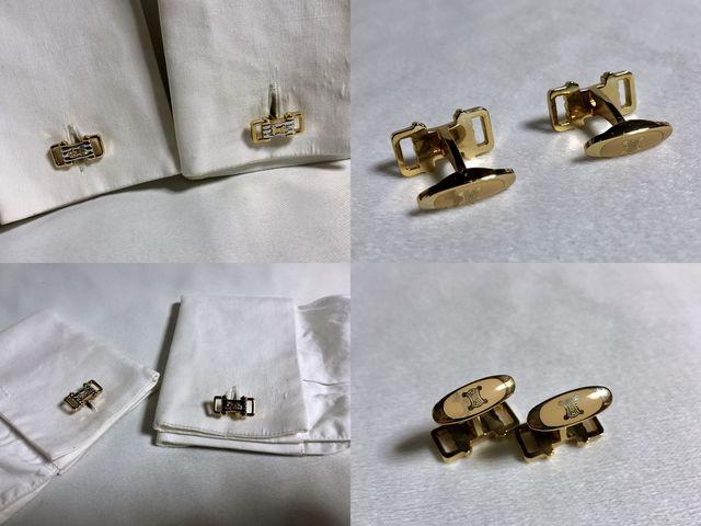 正規 CELINEセリーヌ ヴィンテージ 馬車モチーフ立体カフス 金×銀 カフリンクス ボタン < ブランド  正規 CELINEセリーヌ ヴィンテージ 馬車モチーフ立体カフス 金×銀 カフリンクス ボタン < ブランドの
