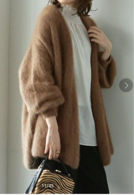 スピック&スパン ノーブル ファーニットパフカーディガン < ブランド スピック&スパン ノーブル ファーニットパフカーディガン < ブランドの