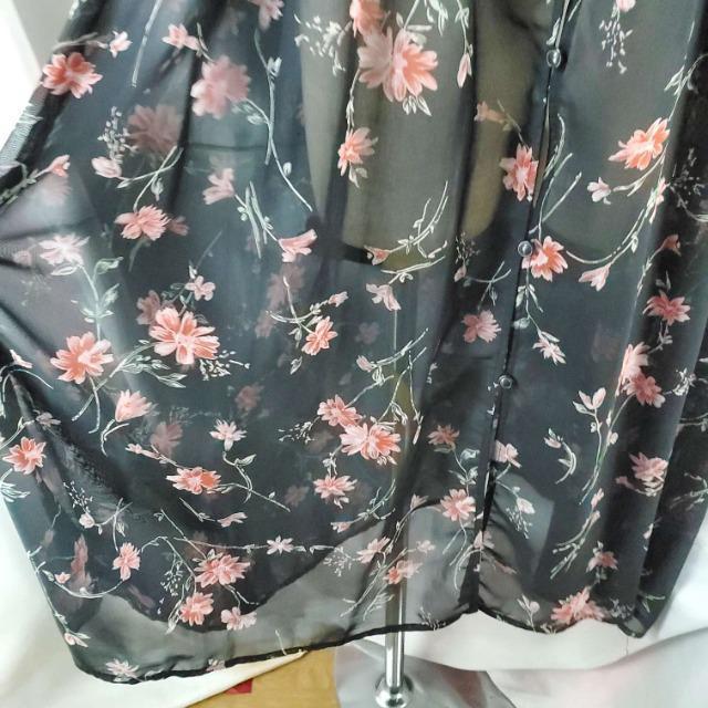 送料込み★INGNI★花柄★七分袖シースルーシフォンガウン/ワンピース★M < 女性ファッション  送料込み★INGNI★花柄★七分袖シースルーシフォンガウン/ワンピース★M < 女性ファッションの