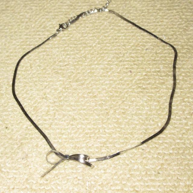 未使用試着のみ☆AKISHA*ステンレス製*リボンチョーカーネックレス(シルバー) < 女性アクセサリー/時計 未使用試着のみ☆AKISHA*ステンレス製*リボンチョーカーネックレス(シルバー) < 女性アクセサリー/時計の