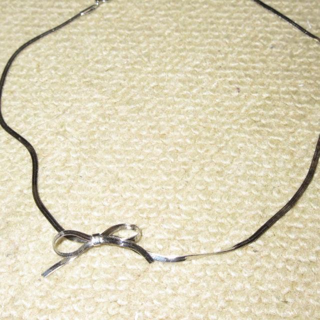 未使用試着のみ☆AKISHA*ステンレス製*リボンチョーカーネックレス(シルバー) < 女性アクセサリー/時計 未使用試着のみ☆AKISHA*ステンレス製*リボンチョーカーネックレス(シルバー) < 女性アクセサリー/時計の