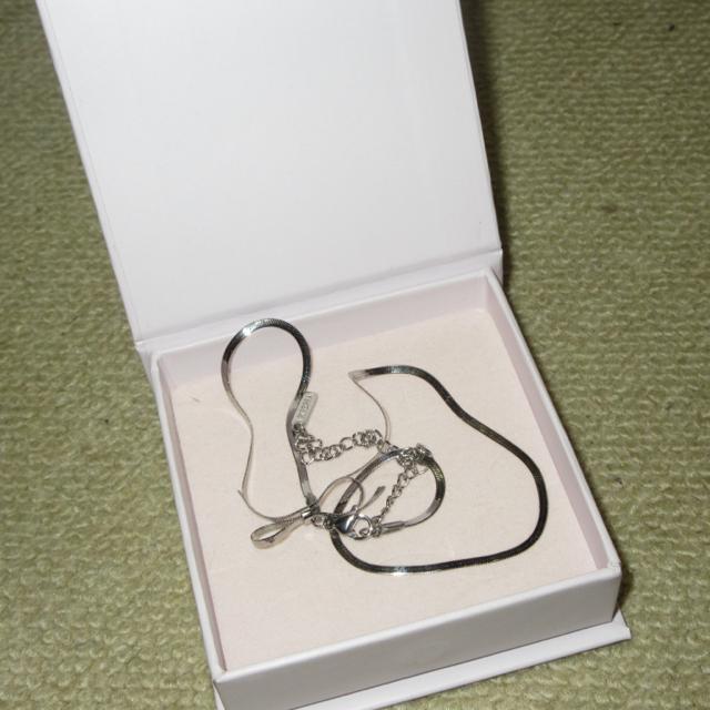 未使用試着のみ☆AKISHA*ステンレス製*リボンチョーカーネックレス(シルバー) < 女性アクセサリー/時計 未使用試着のみ☆AKISHA*ステンレス製*リボンチョーカーネックレス(シルバー) < 女性アクセサリー/時計の