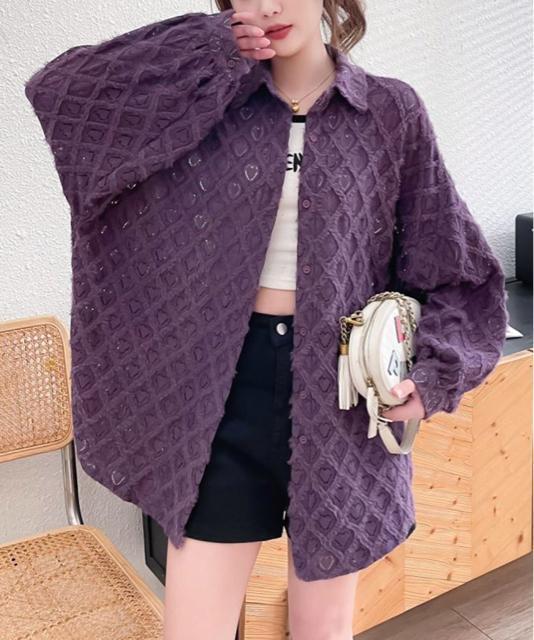 送料無料 新品 ハートジャガードシャツカーディガン春夏秋 < 女性ファッション  送料無料 新品 ハートジャガードシャツカーディガン春夏秋 < 女性ファッションの