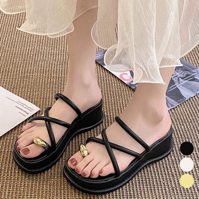 送料無料 新品 厚底 親指トングサンダル レディース美脚 < 女性ファッション  送料無料 新品 厚底 親指トングサンダル レディース美脚  < 女性ファッションの