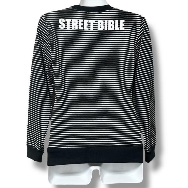 【150】スカル刺繍BIGワッペン付ボーダー柄スウェットプルオーバー < キッズ/ベビー  【150】スカル刺繍BIGワッペン付ボーダー柄スウェットプルオーバー < キッズ/ベビーの