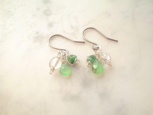 *May*クリソプレーズのピアス*silver 13004 < 女性アクセサリー/時計  *May*クリソプレーズのピアス*silver 13004  < 女性アクセサリー/時計の