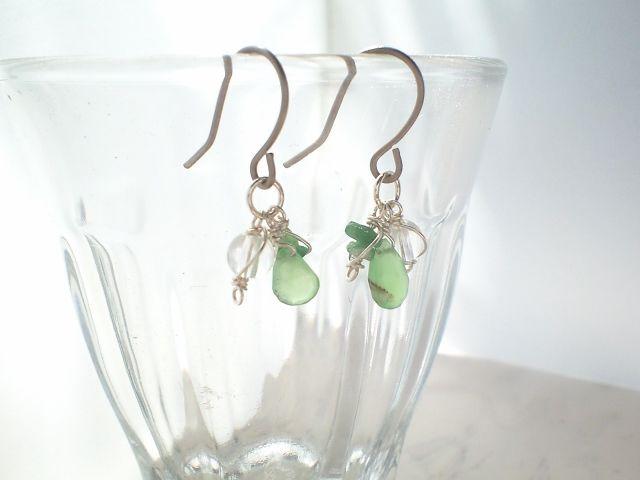 *May*クリソプレーズのピアス*silver 13004 < 女性アクセサリー/時計  *May*クリソプレーズのピアス*silver 13004 < 女性アクセサリー/時計の