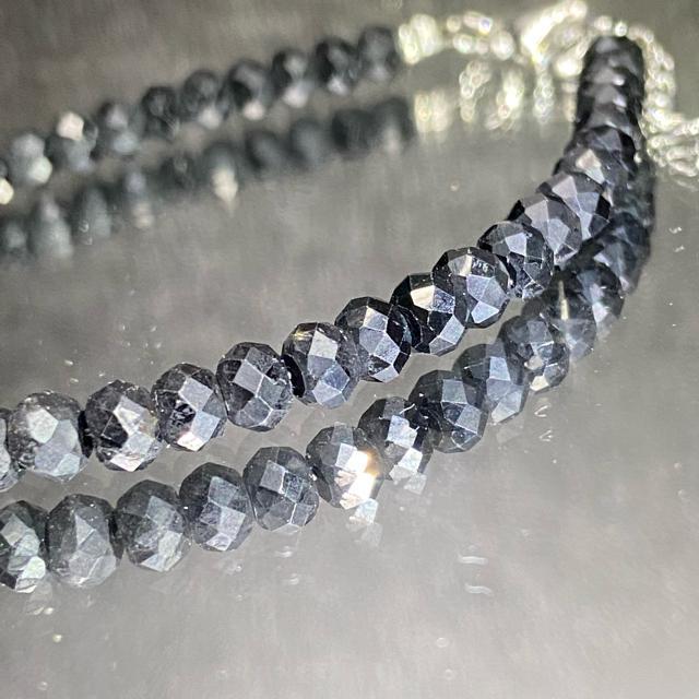 《bracelet》天然石ブラックスピネル アジャスター付き 多面カット < 女性アクセサリー/時計  《bracelet》天然石ブラックスピネル アジャスター付き 多面カット < 女性アクセサリー/時計の