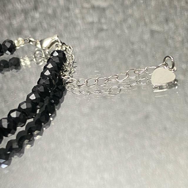 《bracelet》天然石ブラックスピネル アジャスター付き 多面カット < 女性アクセサリー/時計  《bracelet》天然石ブラックスピネル アジャスター付き 多面カット < 女性アクセサリー/時計の
