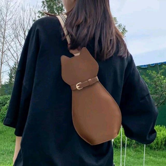 新品★猫シルエットスリング・ボディバッグ/ブラウン < 女性ファッション  新品★猫シルエットスリング・ボディバッグ/ブラウン  < 女性ファッションの