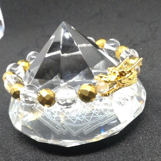 金運○黄龍○ゴールデンオーラ&水晶&タイチンルチル(18a) < 男性アクセサリー/時計  金運○黄龍○ゴールデンオーラ&水晶&タイチンルチル(18a) < 男性アクセサリー/時計の