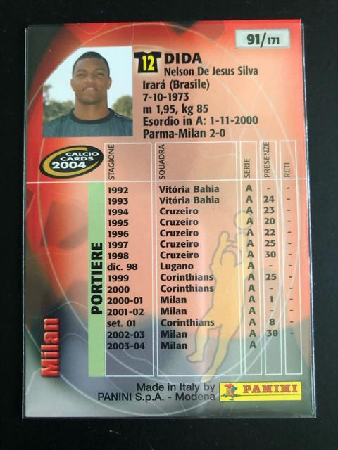 2004calcio PANINI/NO-91・ACミラン・ジ−ダ(ネウソン・デ・ジェズス・シウヴァ) < トレーディングカード  2004calcio PANINI/NO-91・ACミラン・ジ−ダ(ネウソン・デ・ジェズス・シウヴァ) < トレーディングカードの