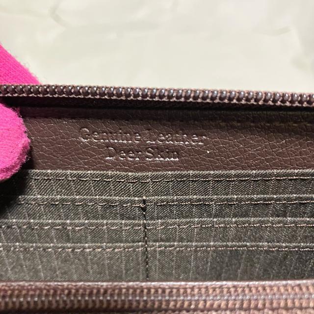 A【ノーブランド扱い】【鹿革】 本革 / ラウンドファスナー 長財布 < 女性ファッション A【ノーブランド扱い】【鹿革】 本革 / ラウンドファスナー 長財布 < 女性ファッションの