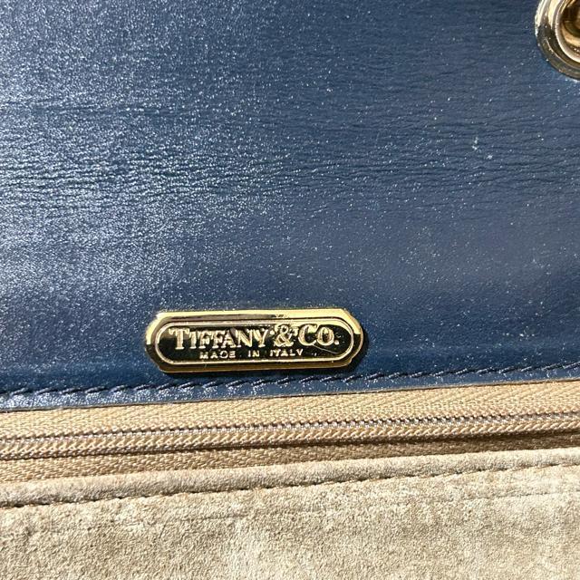 Tiffany & Co. ���B���e�[�W �`�F�[�� �V�����_�[ 2WAY �n���h�o�b�O �l�C�r�[ �S�[���h���� �� �u�����h�� 
