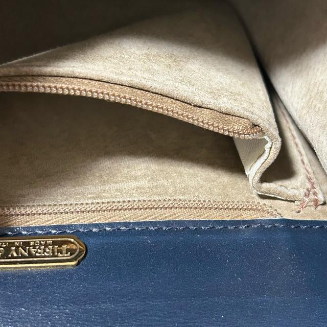 Tiffany & Co. ���B���e�[�W �`�F�[�� �V�����_�[ 2WAY �n���h�o�b�O �l�C�r�[ �S�[���h���� �� �u�����h�� 