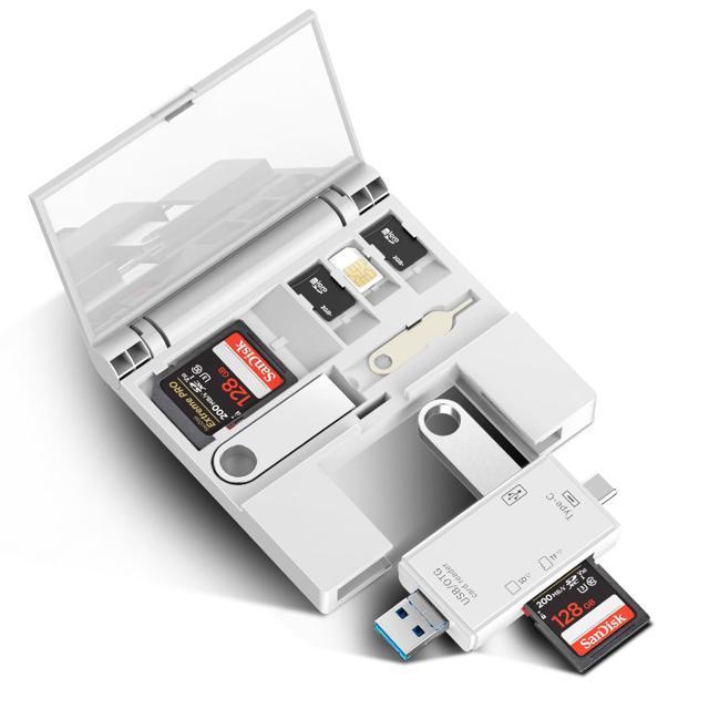 iphone SD�J�[�h���[�_�[Type-C/Micro���[�{�b�N�X�^ 3in1 ���@�\�E�����x�]�� ���[�{�b�N�X�^ USB3.0  �� PC�{��/���Ӌ@��� 