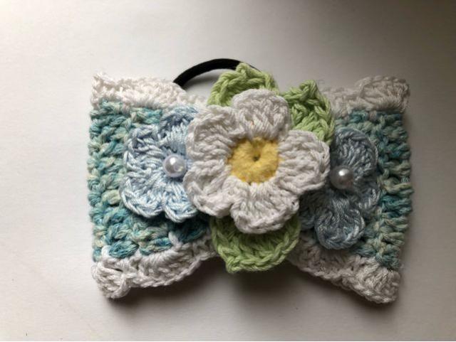 ハンドメイド ヘアゴム 大きめ リボン コットン 清楚なお花♪ < 女性ファッション  ハンドメイド ヘアゴム 大きめ リボン コットン 清楚なお花♪  < 女性ファッションの