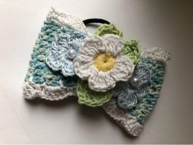 ハンドメイド ヘアゴム 大きめ リボン コットン 清楚なお花♪ < 女性ファッション  ハンドメイド ヘアゴム 大きめ リボン コットン 清楚なお花♪ < 女性ファッションの