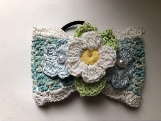 ハンドメイド ヘアゴム 大きめ リボン コットン 清楚なお花♪ < 女性ファッション  ハンドメイド ヘアゴム 大きめ リボン コットン 清楚なお花♪ < 女性ファッションの