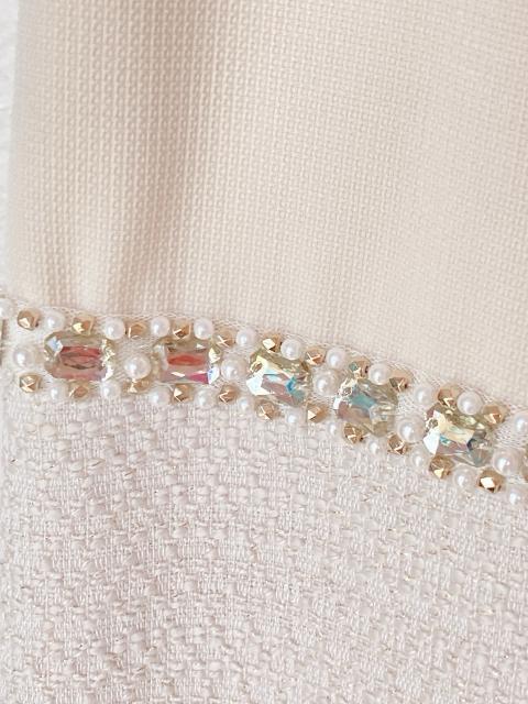 JUSGLITTY 切替 半袖 ワンピース フォーマル 披露宴 ドレス M N2m < ブランド  JUSGLITTY 切替 半袖 ワンピース フォーマル 披露宴 ドレス M N2m < ブランドの