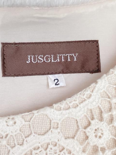 JUSGLITTY 切替 半袖 ワンピース フォーマル 披露宴 ドレス M N2m < ブランド  JUSGLITTY 切替 半袖 ワンピース フォーマル 披露宴 ドレス M N2m < ブランドの