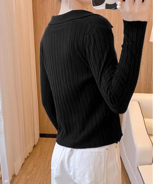 送料無料 新品 ポロカラー リブニットトップス Vネック < 女性ファッション  送料無料 新品 ポロカラー リブニットトップス Vネック < 女性ファッションの