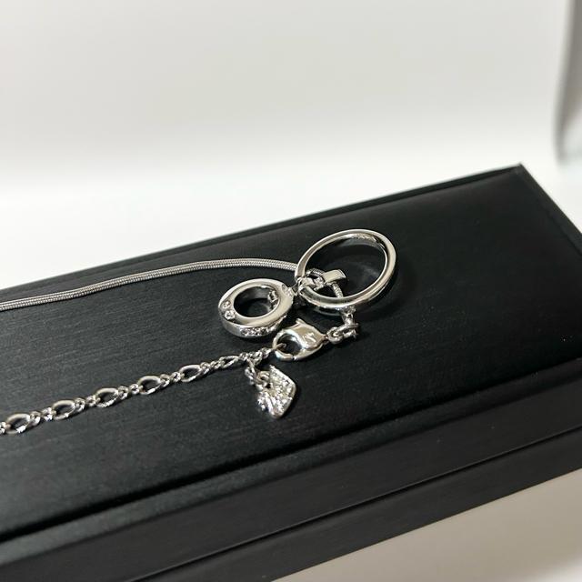 美品 SWAROVSKI スワロフスキー ダブルリング ラインストーン ネックレス < ブランド  美品 SWAROVSKI スワロフスキー ダブルリング ラインストーン ネックレス < ブランドの