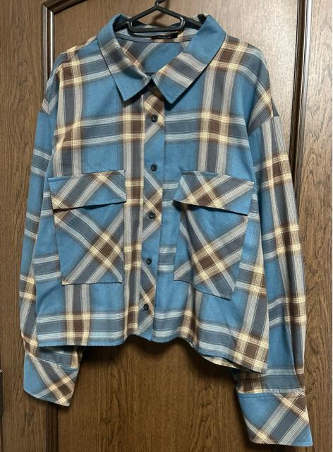 ☆プラスサイズ☆腕周りゆったりショート丈チェック柄シャツ※4L < 女性ファッション ☆プラスサイズ☆腕周りゆったりショート丈チェック柄シャツ※4L < 女性ファッションの