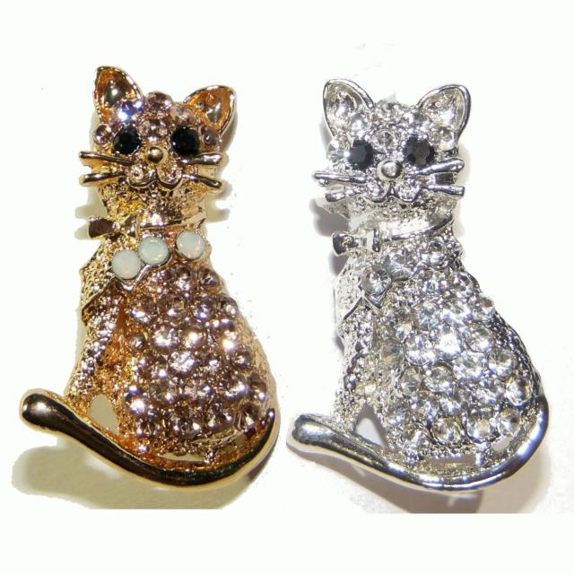 2個セット 子猫 猫 ネコ ねこ ラインストーン ピンブローチ ブローチ 金色 銀色 コサージュ ピンバッジ バッジ ラペルピン  < 女性アクセサリー/時計  2個セット 子猫 猫 ネコ ねこ ラインストーン ピンブローチ ブローチ 金色 銀色 コサージュ ピンバッジ バッジ ラペルピン   < 女性アクセサリー/時計の