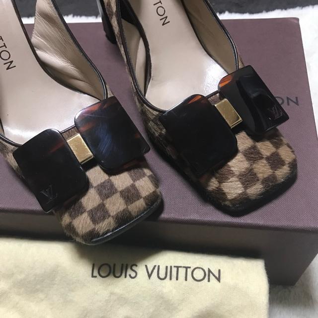 正規品 ルイヴィトンダミエハラコリボンパンプス 36.5 23.5cm 付属品付 < ブランド 正規品 ルイヴィトンダミエハラコリボンパンプス 36.5 23.5cm 付属品付 < ブランドの