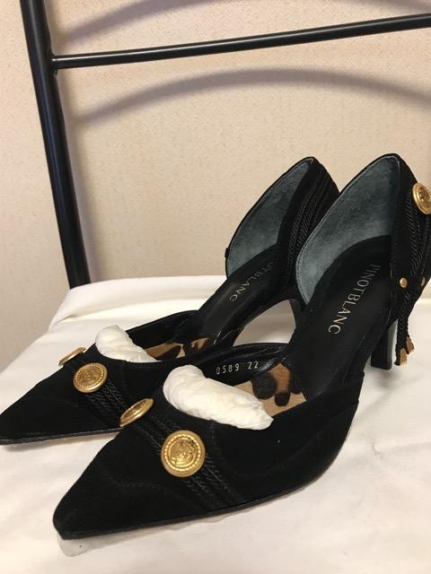 PINOTBLANC 未使用 スエード 本革パンプス 黒 22 < 女性ファッション  PINOTBLANC 未使用 スエード 本革パンプス 黒 22  < 女性ファッションの