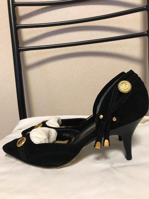 PINOTBLANC 未使用 スエード 本革パンプス 黒 22 < 女性ファッション  PINOTBLANC 未使用 スエード 本革パンプス 黒 22 < 女性ファッションの