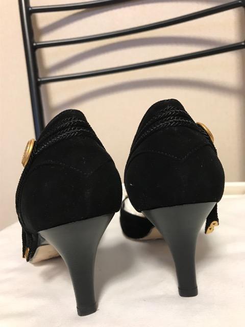 PINOTBLANC 未使用 スエード 本革パンプス 黒 22 < 女性ファッション  PINOTBLANC 未使用 スエード 本革パンプス 黒 22 < 女性ファッションの