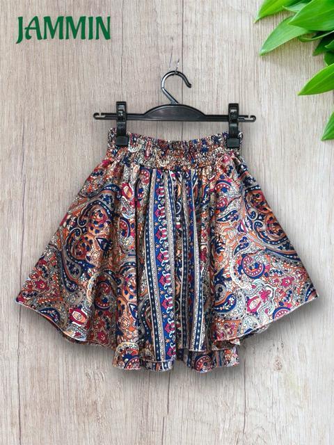 ペーズリー柄フレアショートパンツ ヒッピー アジアン ショーパン エスニック 個性派 < 女性ファッション ペーズリー柄フレアショートパンツ ヒッピー アジアン ショーパン エスニック 個性派 < 女性ファッションの