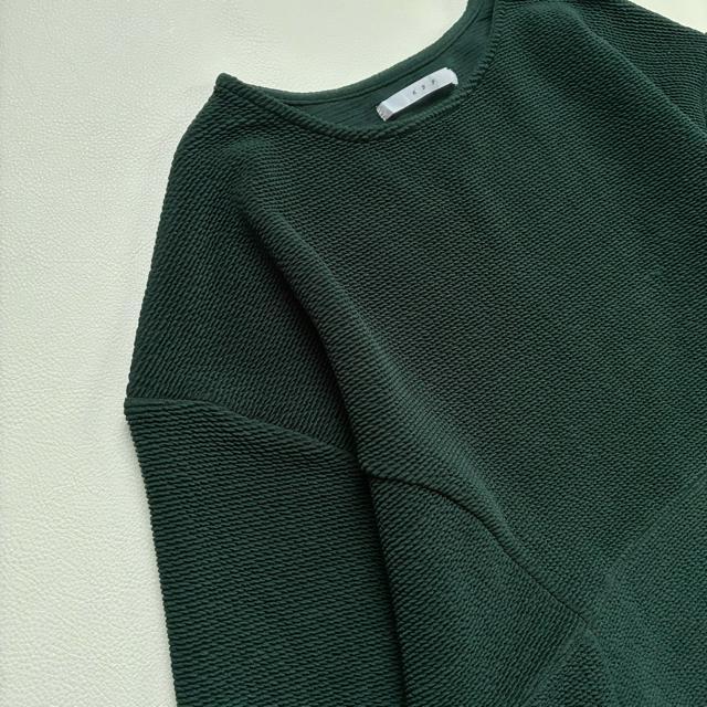 ◆美品◆KBF◆肉厚カットソーマキシワンピース◆ダークグリーン◆F◆長袖◆緑 < ブランド  ◆美品◆KBF◆肉厚カットソーマキシワンピース◆ダークグリーン◆F◆長袖◆緑 < ブランドの