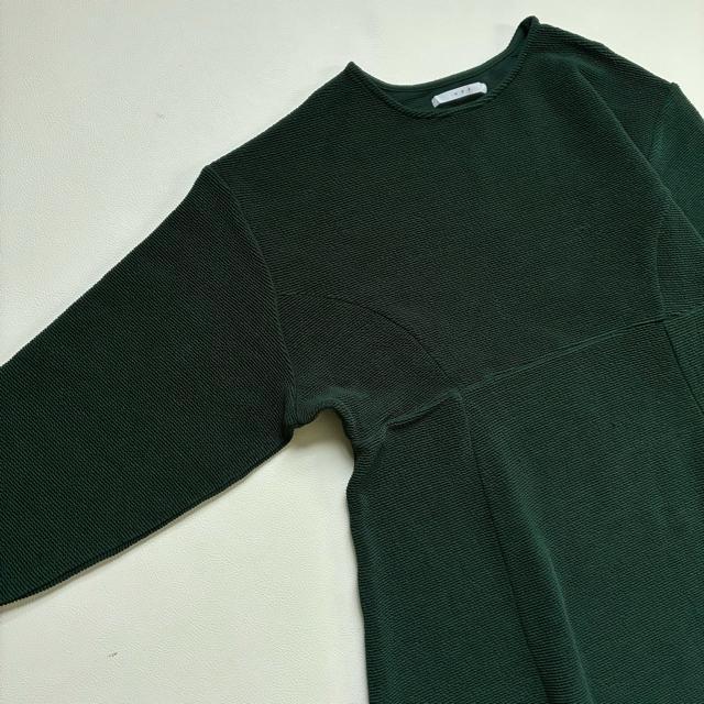 ◆美品◆KBF◆肉厚カットソーマキシワンピース◆ダークグリーン◆F◆長袖◆緑 < ブランド  ◆美品◆KBF◆肉厚カットソーマキシワンピース◆ダークグリーン◆F◆長袖◆緑 < ブランドの