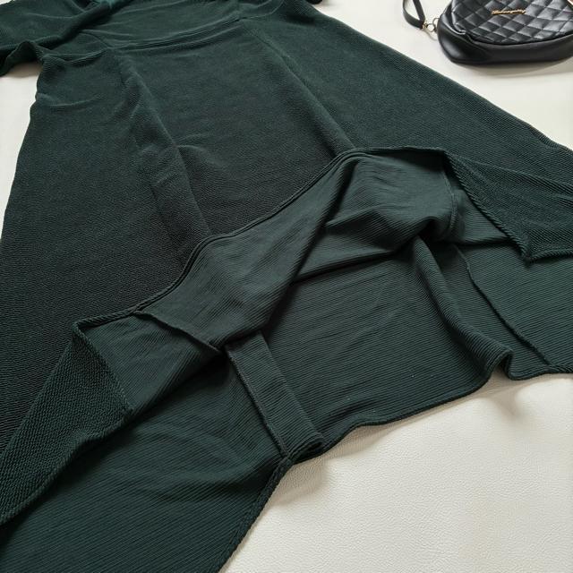 ◆美品◆KBF◆肉厚カットソーマキシワンピース◆ダークグリーン◆F◆長袖◆緑 < ブランド  ◆美品◆KBF◆肉厚カットソーマキシワンピース◆ダークグリーン◆F◆長袖◆緑 < ブランドの