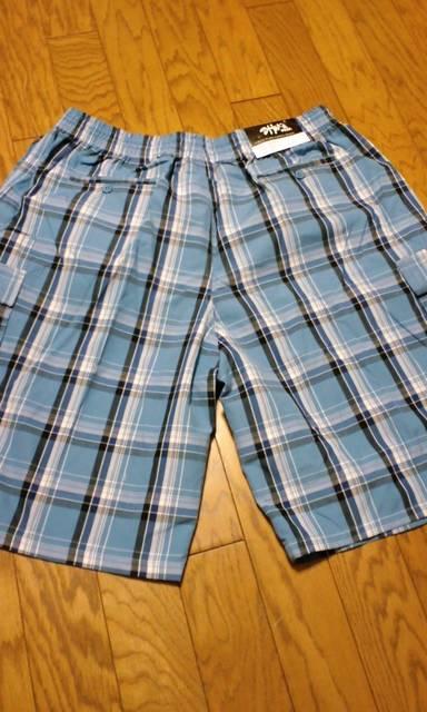 LA直輸入!SHAKAデザインチェックハーフカーゴパンツ水色4XLXXXXL AH < 男性ファッション  LA直輸入!SHAKAデザインチェックハーフカーゴパンツ水色4XLXXXXL AH < 男性ファッションの