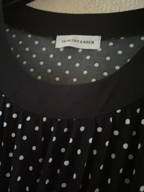 【サイズM】HEALTHY KAREN●サラサラストレッチ●ブラック&ドット●チュニックワンピース < 女性ファッション  【サイズM】HEALTHY KAREN●サラサラストレッチ●ブラック&ドット●チュニックワンピース < 女性ファッションの