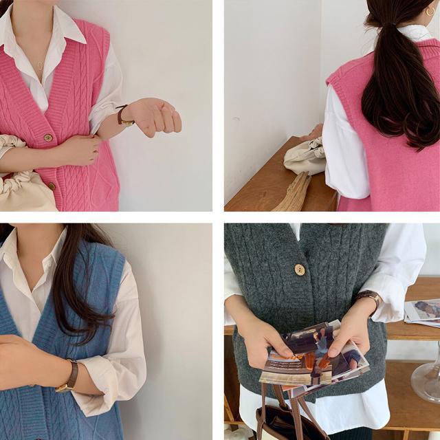 送料無料 新品 Vネック ニットベスト レディース春秋冬 < 女性ファッション  送料無料 新品 Vネック ニットベスト レディース春秋冬 < 女性ファッションの