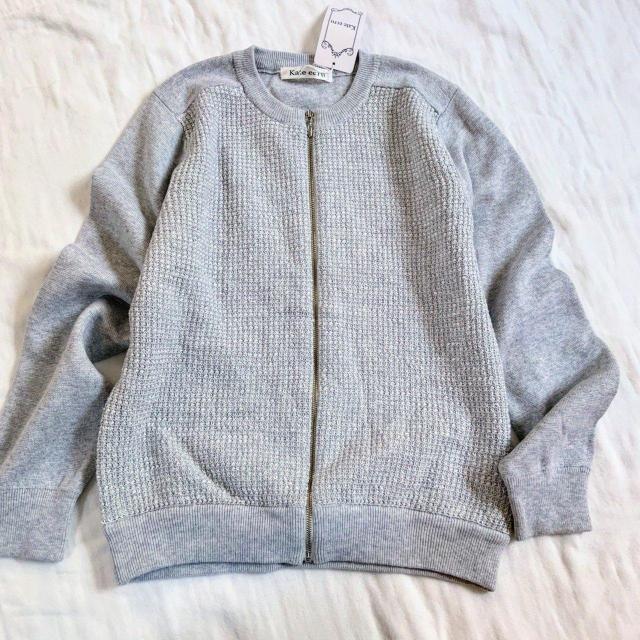 Kate ecru���O��҂ݒn�Ⴂ�j�b�g�J�[�f�B�K��/�V�i 