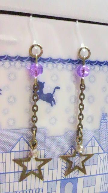 金古美シンプルスター☆彡チェコスワロフスキー樹脂フック < 女性アクセサリー/時計  金古美シンプルスター☆彡チェコスワロフスキー樹脂フック  < 女性アクセサリー/時計の