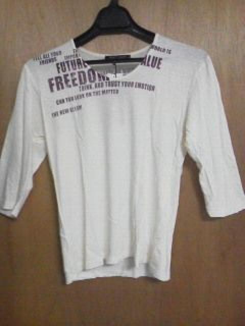 T-7★新品★アメカジ五分丈カットソー クリーム M < 男性ファッション  T-7★新品★アメカジ五分丈カットソー クリーム M  < 男性ファッションの