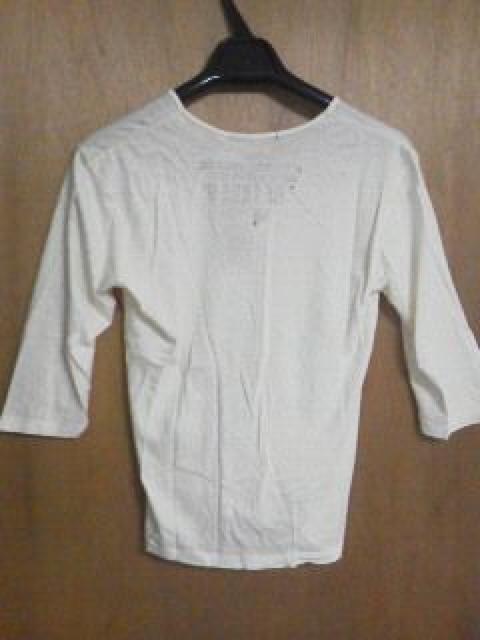 T-7★新品★アメカジ五分丈カットソー クリーム M < 男性ファッション  T-7★新品★アメカジ五分丈カットソー クリーム M < 男性ファッションの