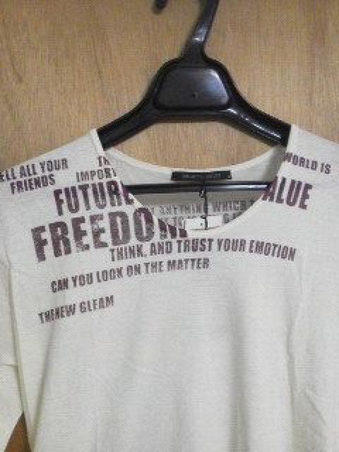 T-7★新品★アメカジ五分丈カットソー クリーム M < 男性ファッション  T-7★新品★アメカジ五分丈カットソー クリーム M < 男性ファッションの