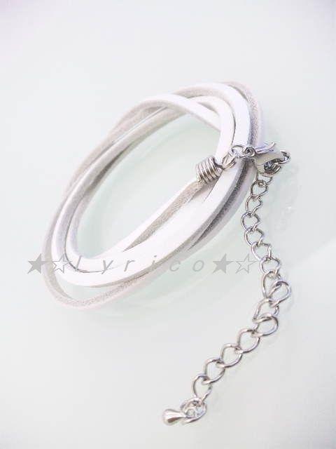 送料無料☆5連ブレス☆ホワイト*本革/R < 男性アクセサリー/時計 送料無料☆5連ブレス☆ホワイト*本革/R < 男性アクセサリー/時計の